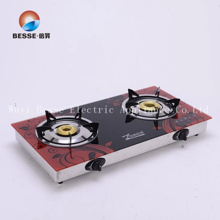 Glass Double Burners Table Gas Stove